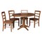 International Concepts 36 in. Round Extension Dining Table with Leaf and 4 Madrid LadderBack Chairs - 5 Piece Dining Set K42-36RXT-27B-C2-4 - alternate 2